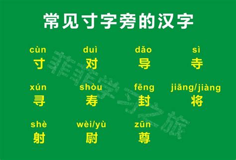 寸字旁|寸部、部首为寸字旁的汉字有哪些